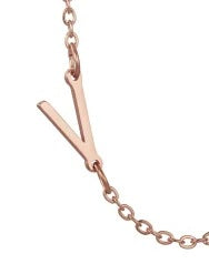 Wholesale 26 Alphabet Gold Up and Down Hole Stainless Steel Necklace